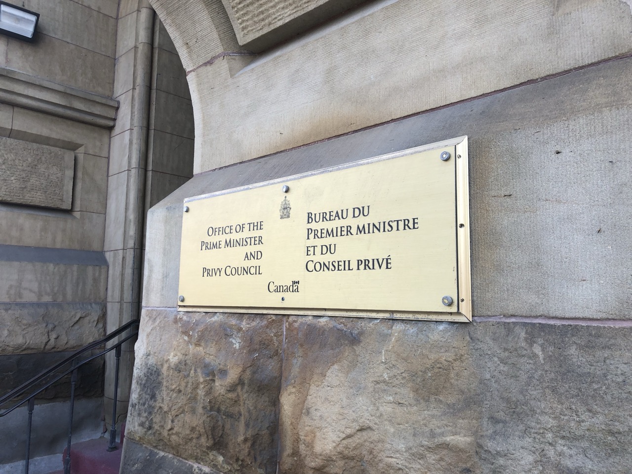 Plaque for the office of the prime minister in Ottawa